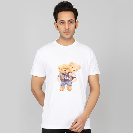 MEN IN BLUE DRY-FIT PRINTED BEAR DESIGN