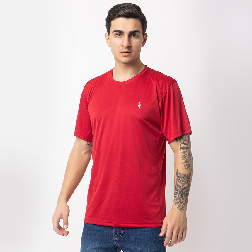 MEN IN BLUE DRY-FIT RED TRAINING TEE