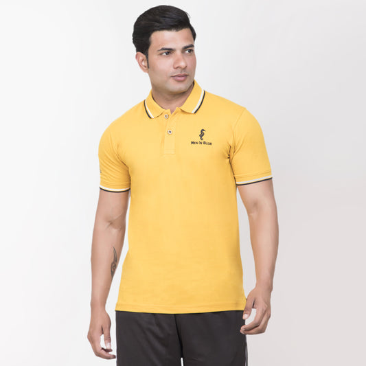 MENS T-SHIRT COLLAR COLOURED PREMIUM