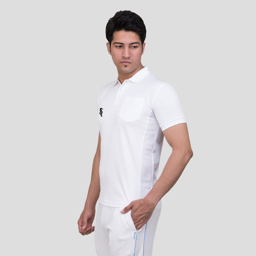 MENS T-SHIRT COLLAR WHITE H/S 0110