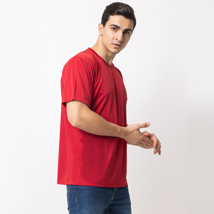 MEN IN BLUE DRY-FIT RED TRAINING TEE