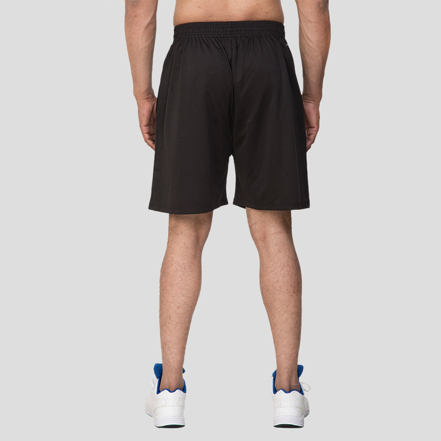 MEN IN BLUE SHORTS BLACK KNITTED