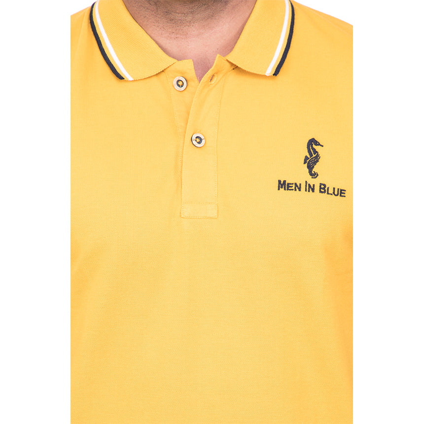 MENS T-SHIRT COLLAR COLOURED PREMIUM