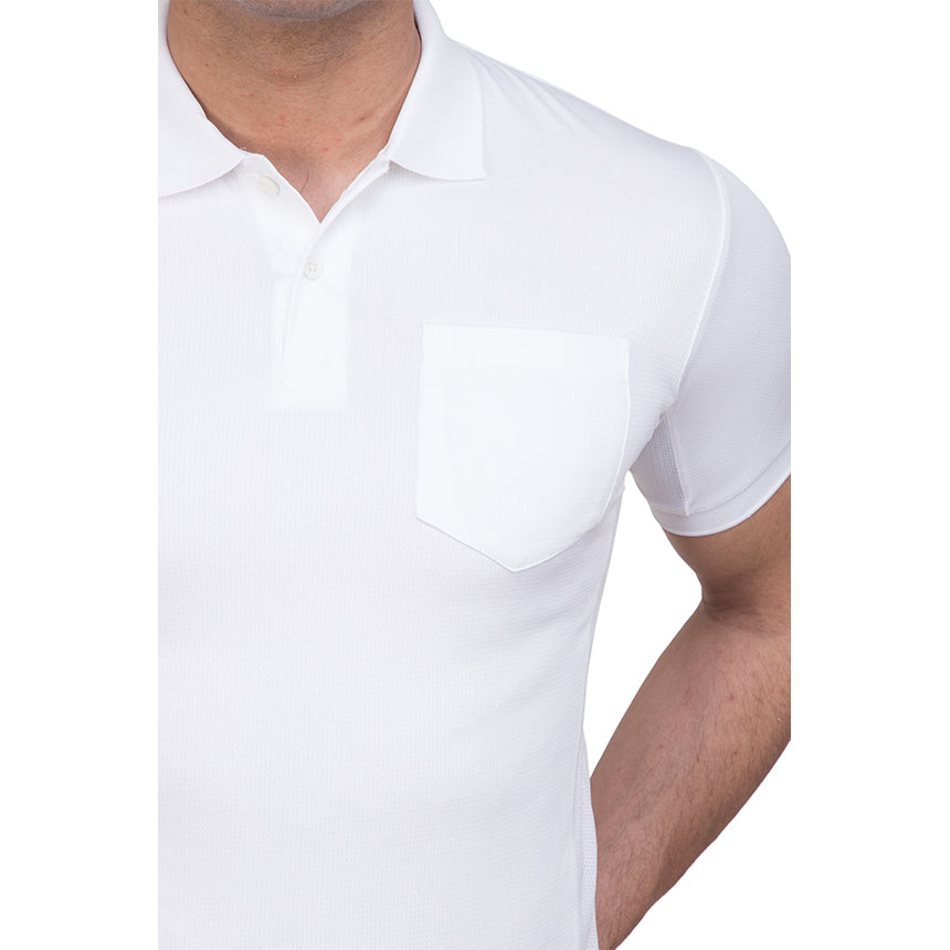 MENS T-SHIRT COLLAR WHITE H/S 0110