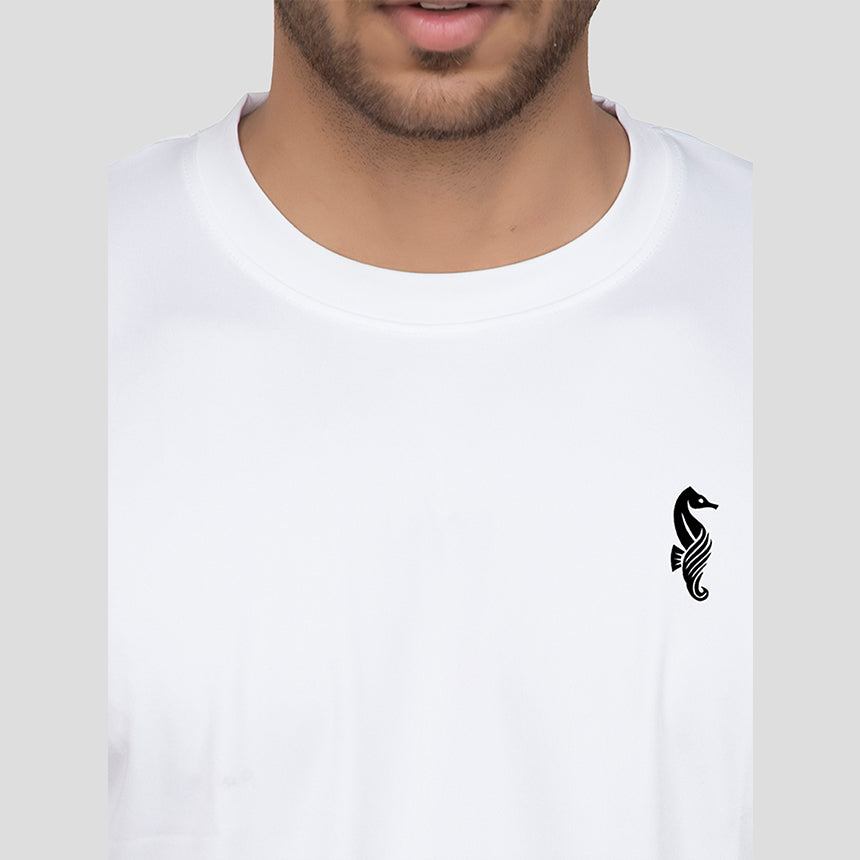 MENS T-SHIRT R/NECK WHITE 0107