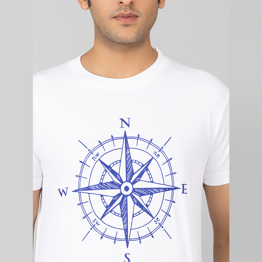 MEN IN BLUE DRY-FIT PRINTED WANDERLUS DESIGN