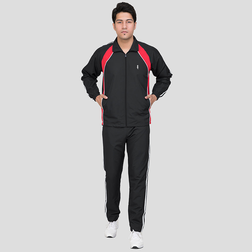 MENS TRACK SUIT 0104 CLASSIC BLACK RED